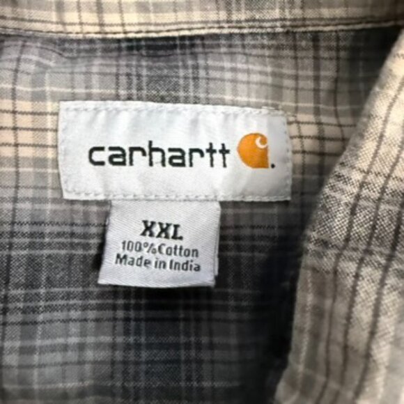 Carhartt Black & Gray Plaid Button-Up Flannel Shirt – Size XXL - Picture 5 of 11